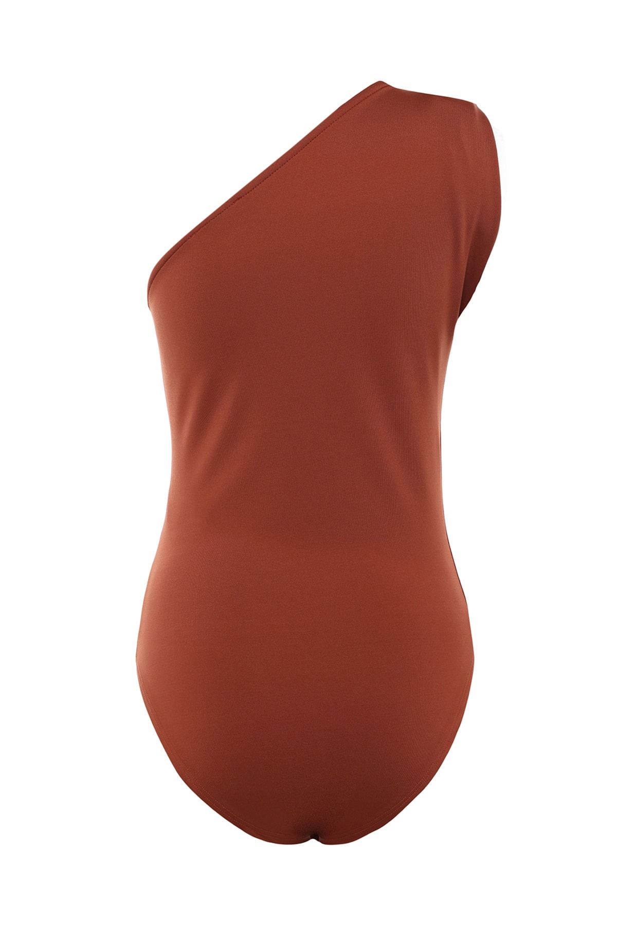 Trendyol Collection-Zimtfarbener, asymmetrischer Kragen, flexibler Strickbody mit Druckknöpfen von unten TWOSS22BD00014 6