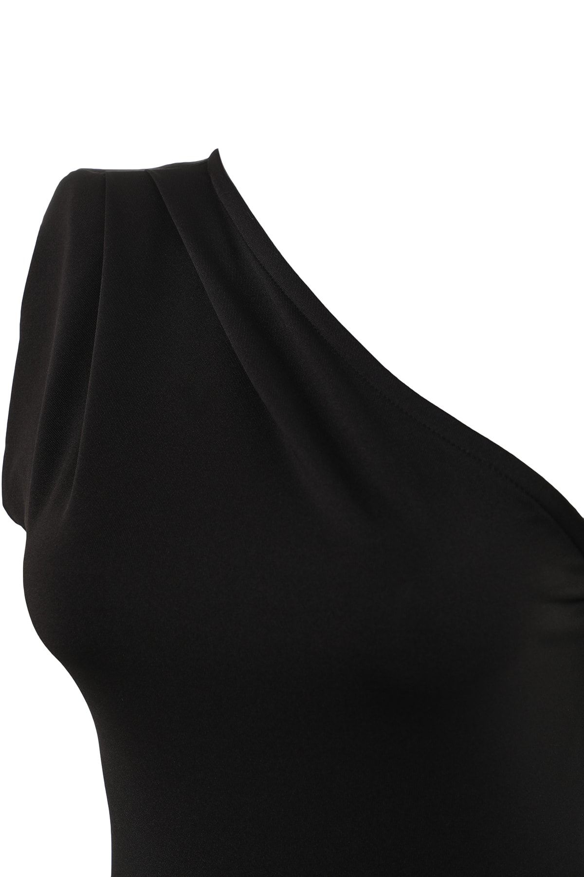 Trendyol Collection-Schwarzer flexibler Strickbody mit asymmetrischem Kragen und Druckknöpfen an der Unterseite TWOSS22BD00014 7