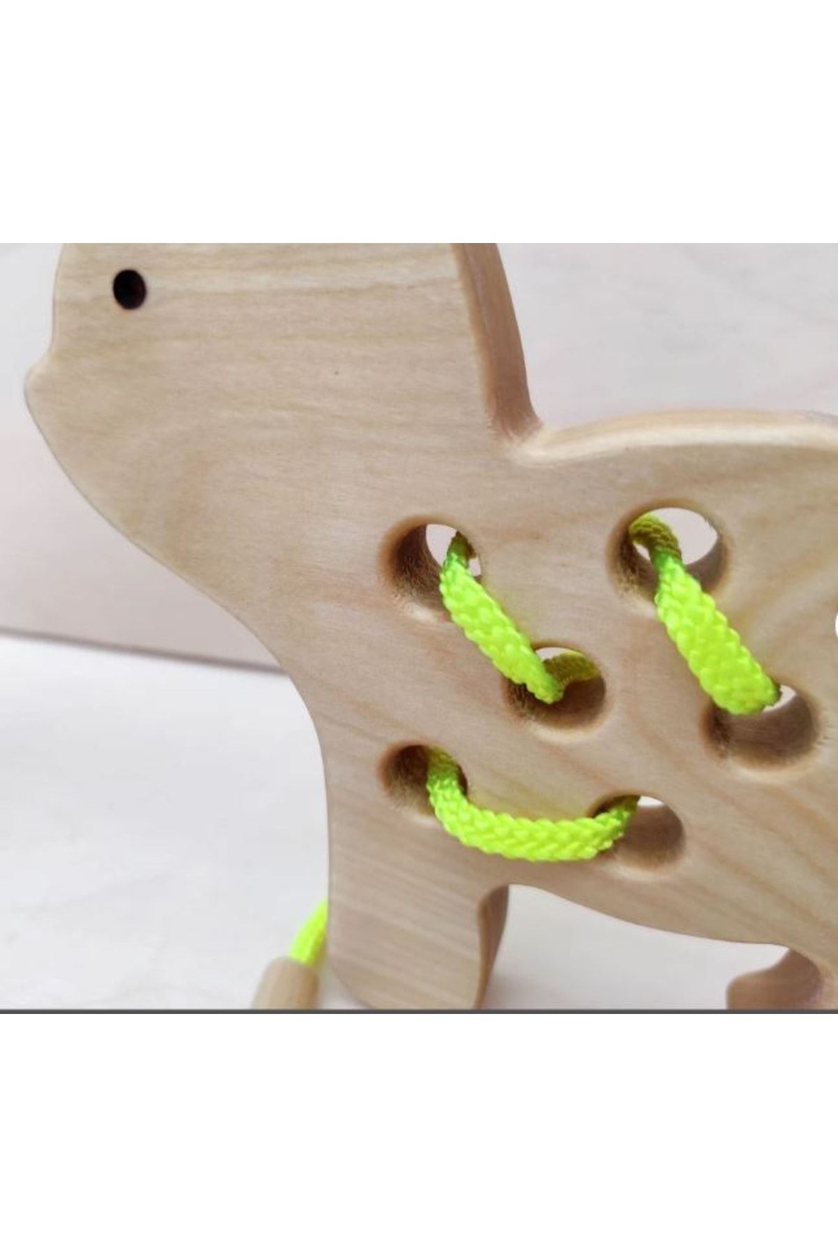 wudie Montessori Educational Wooden Toy Rope Rotation with Dog