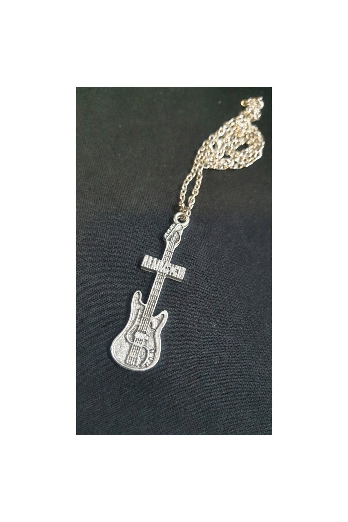 DÜKKAN DESİGN-Rammstein Electric Guitar Tumbled Necklace 3