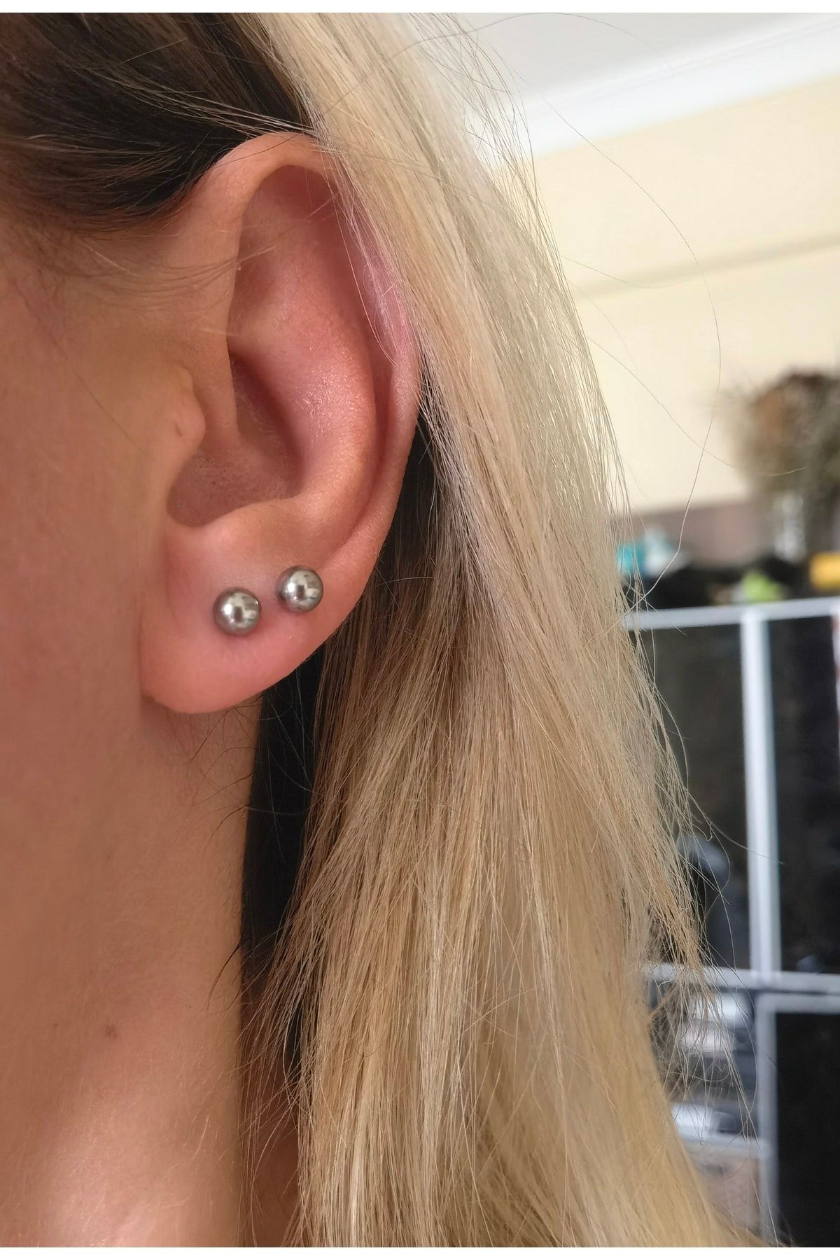 Metal hot sale ball earrings
