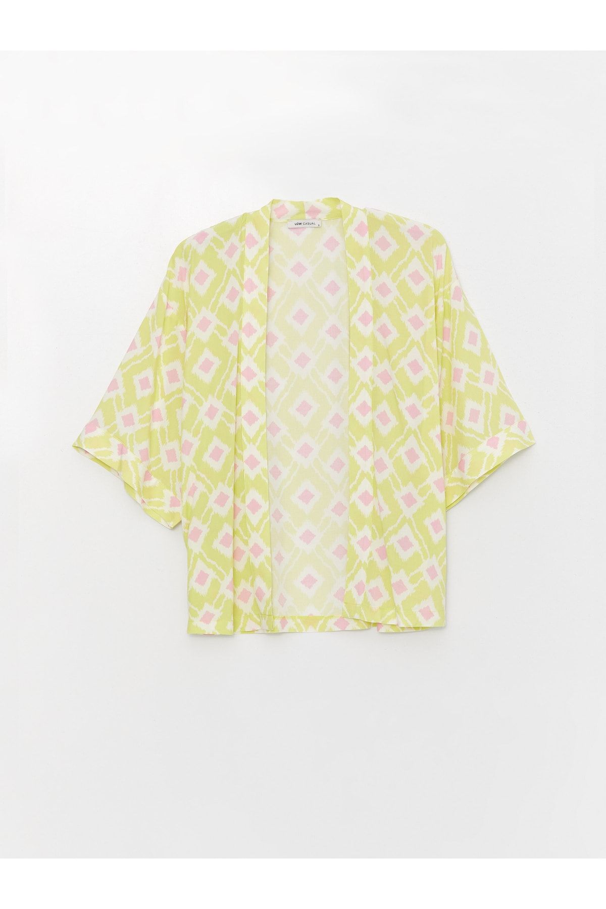 Şal Yaka Desenli Oversize Kadın Kimono