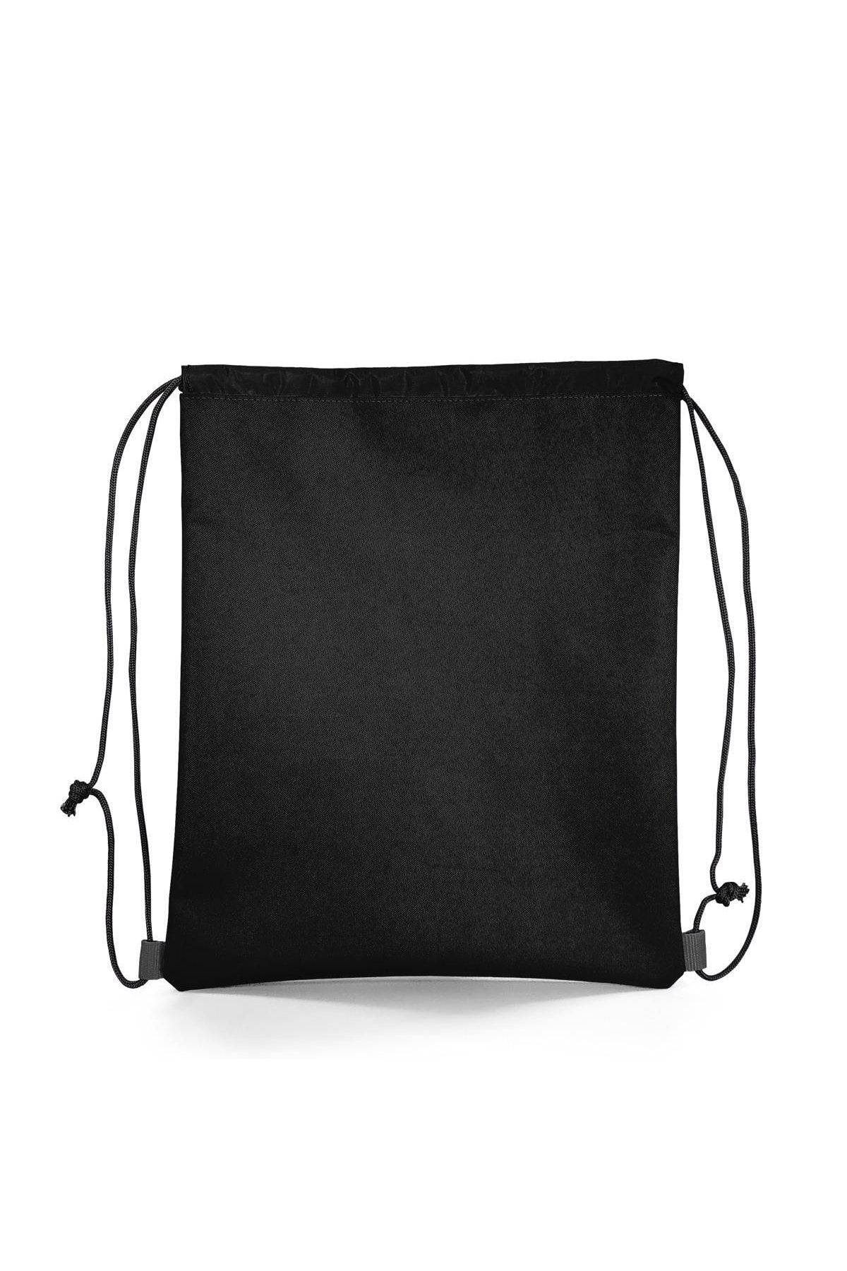 Coral High-Kids Black Gray Basketball Patterned Drawstring Drawstring Backpack 22676 3