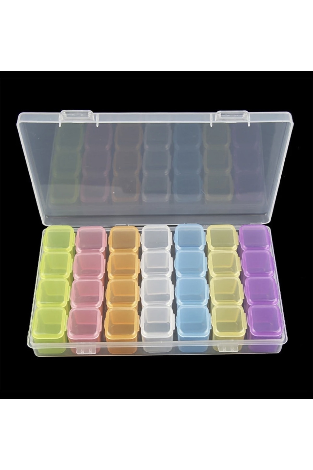 Genel Markalar Renkli 28 Bölmeli Plastik Organizer Kutu Dikiş Kutusu Takı Kutusu Düzenleyici Kutu