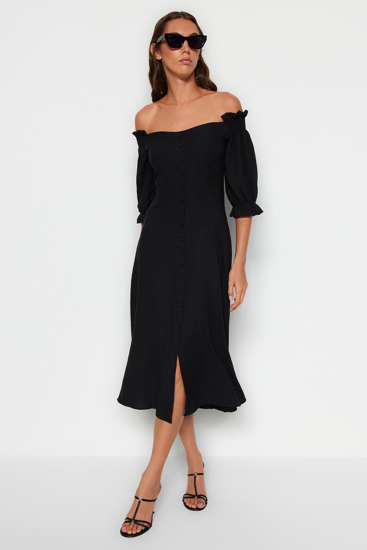 Trendyol Collection Kleid Schwarz Skater AR7151