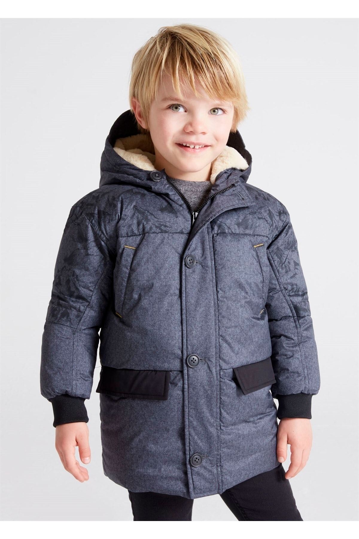 Boys fur lined coat on sale