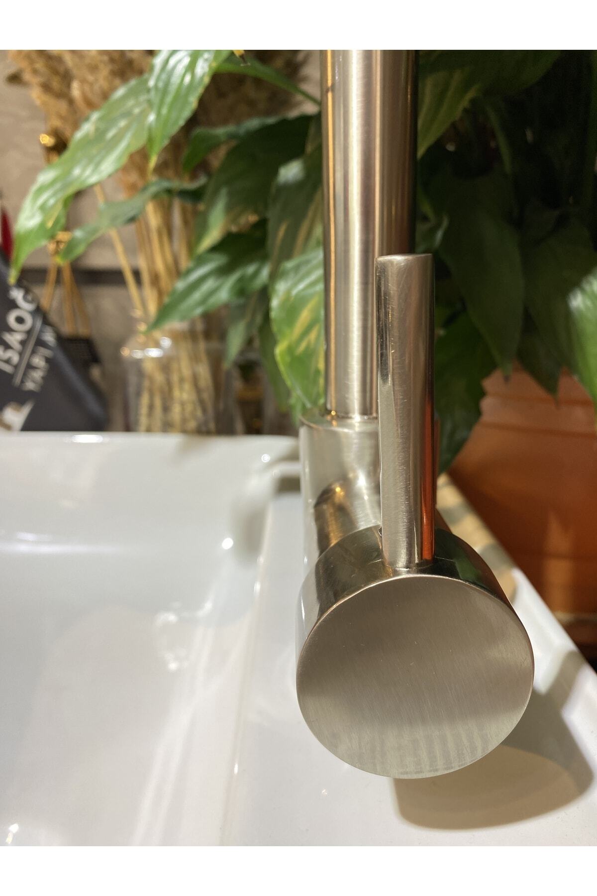 İSAOĞLU YAPI-Matte Chrome Purified Kitchen Faucet Brushed Chrome Purified Faucet Premium Model 3