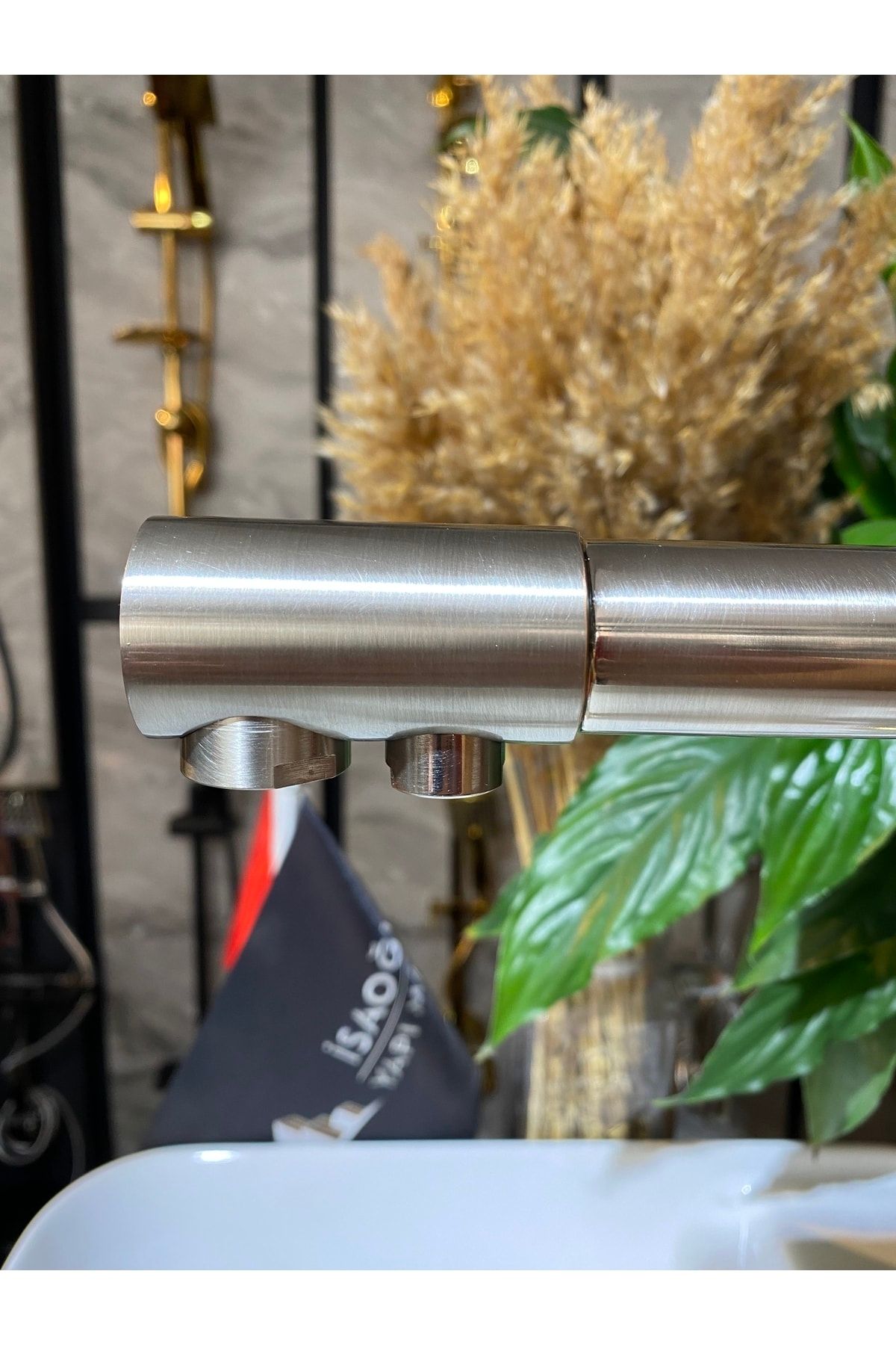 İSAOĞLU YAPI-Matte Chrome Purified Kitchen Faucet Brushed Chrome Purified Faucet Premium Model 4