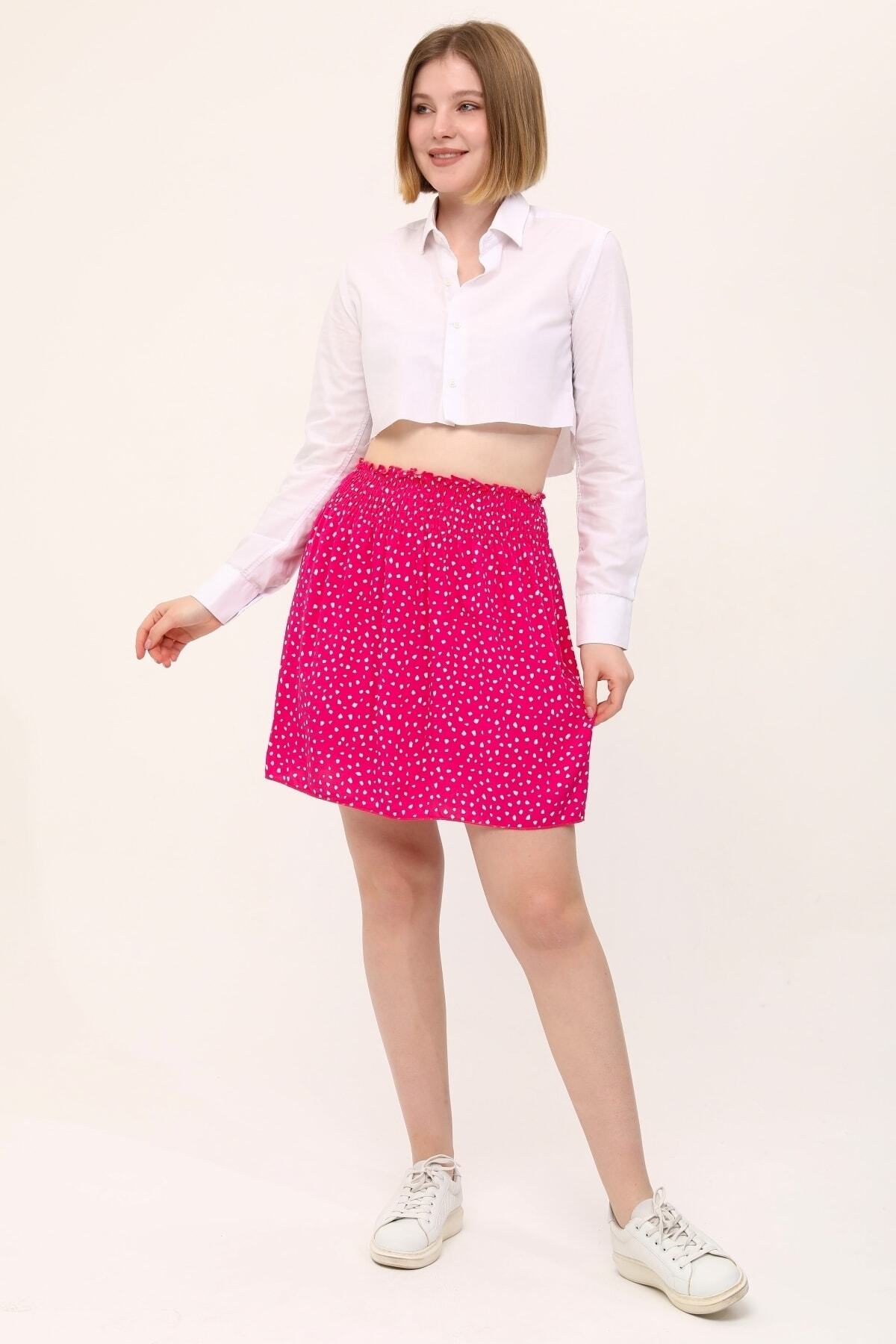 LİNDALİNA TEKSTİL  Viskon Kumaş Kısa Yazlık Etek - Görsel 5