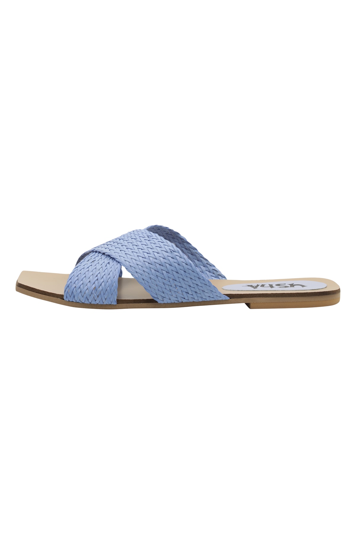 USHA Sandalette Blau Flacher Absatz Fast ausverkauft