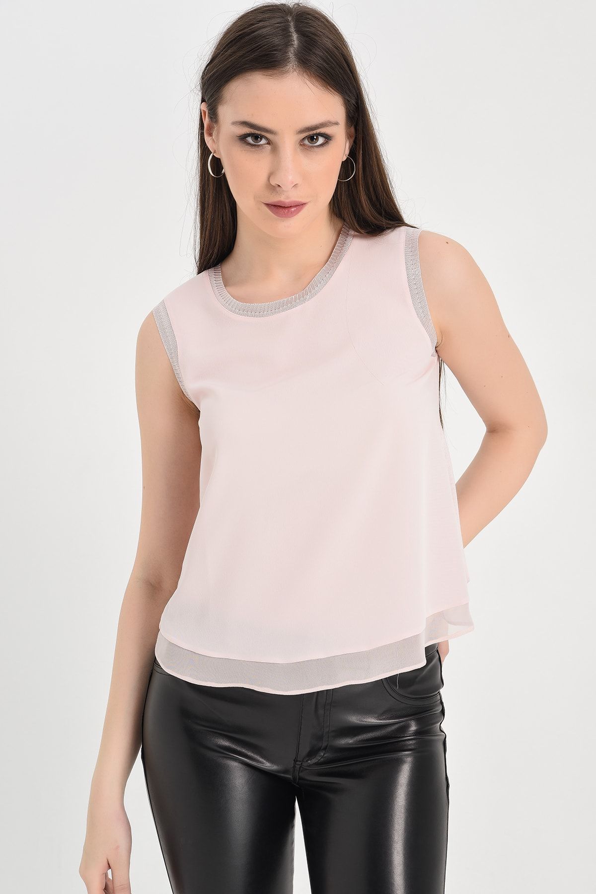 Hanna's by Hanna Darsa-Women's Black Chiffon Detailed Athlete 1