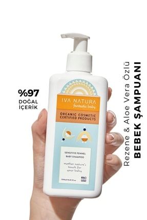 Organik Sertifikalı %97 Doğal Bebek Saç Ve Vücut Şampuanı Aloe Vera Ve Rezene Özlü 350ml