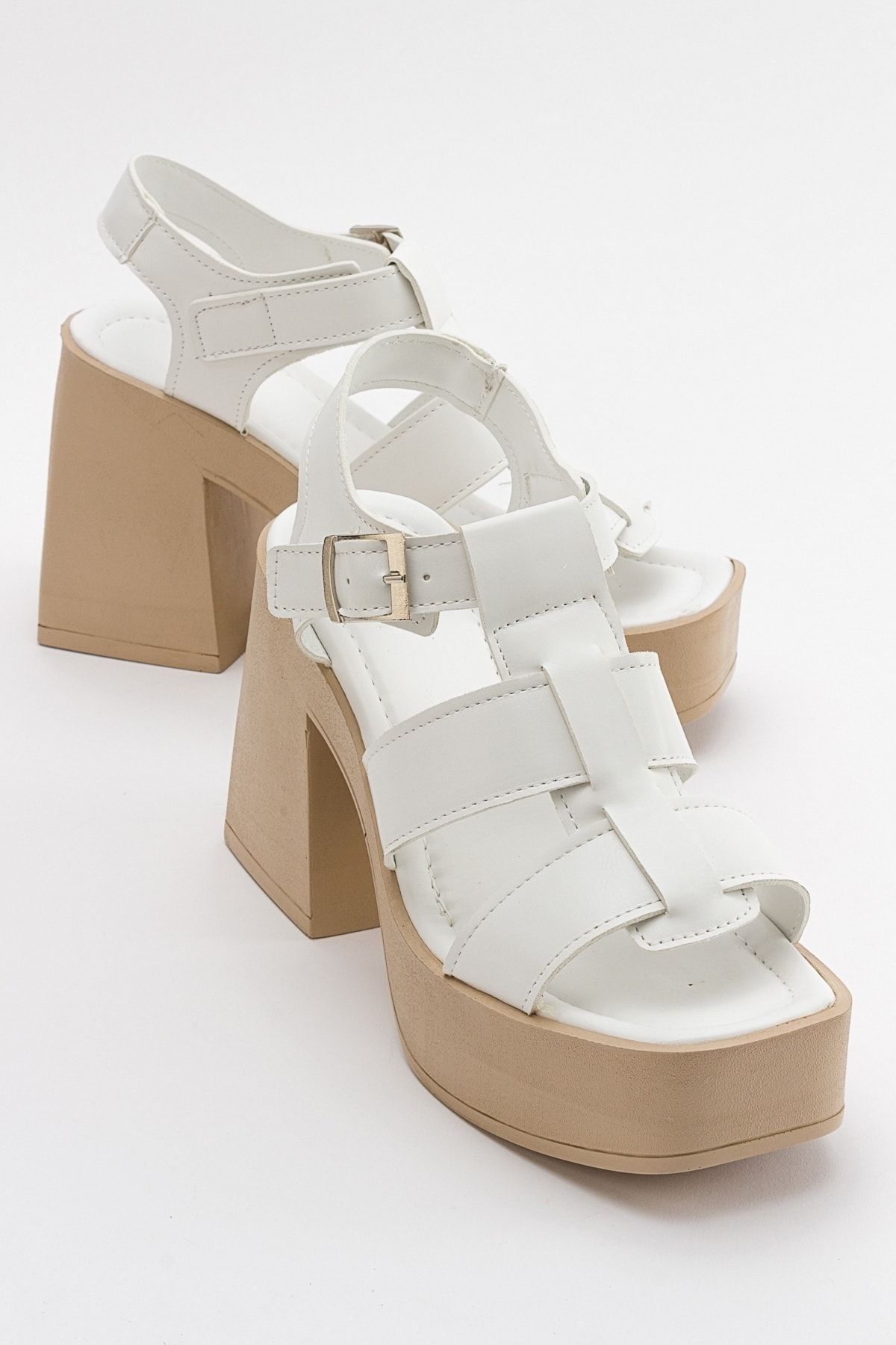 صندل پاشنه دار زنانه Prek White Skin luvishoes