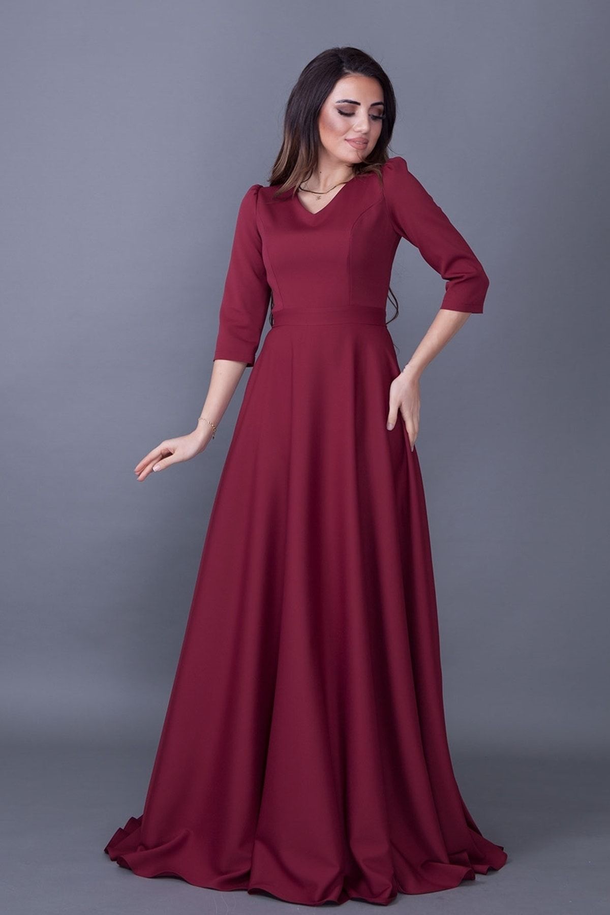Dark red deals occasion dress