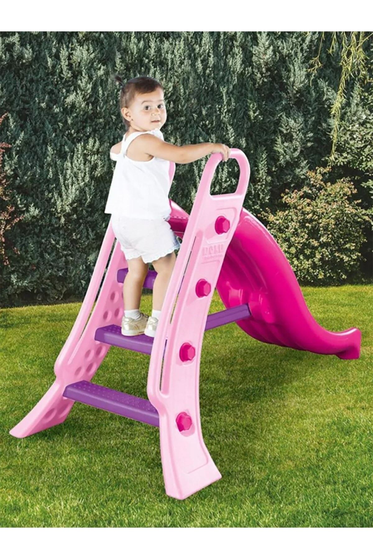 Popit Toys Çocuk Kaydıragı Su Kaydıragı Unicorn Pembe Büyük Boy Katlanır