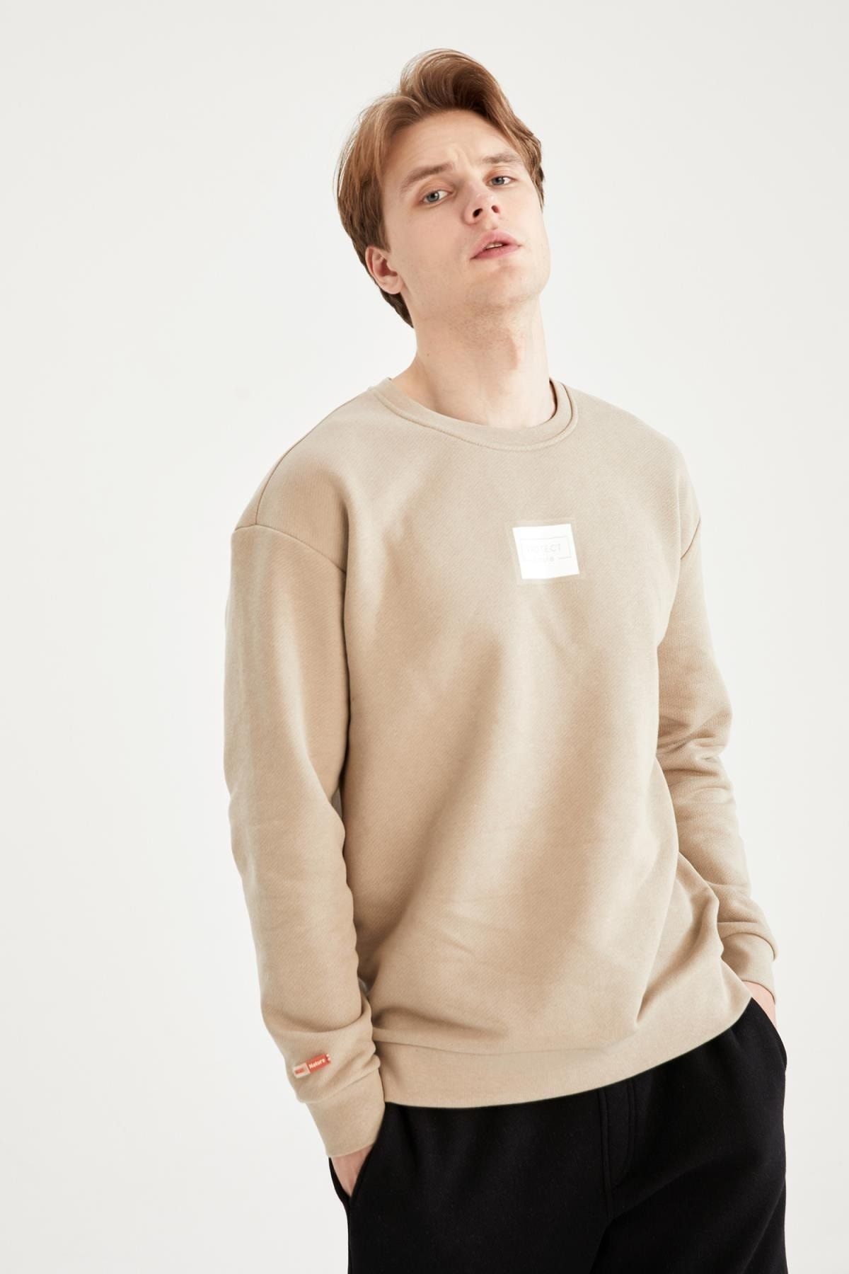 DeFacto Sweatshirt Beige Regular Fit Fast ausverkauft FV8423