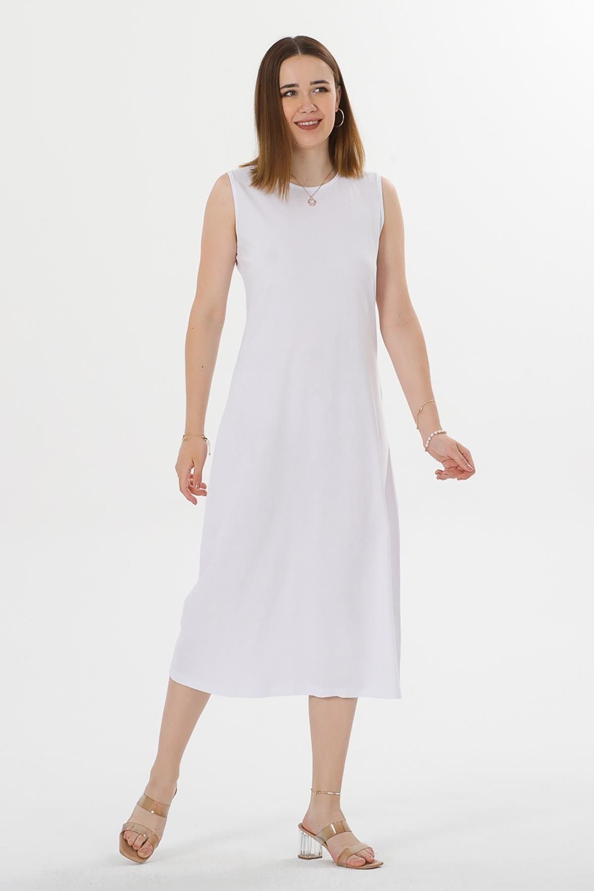 White maxi shift hot sale dress