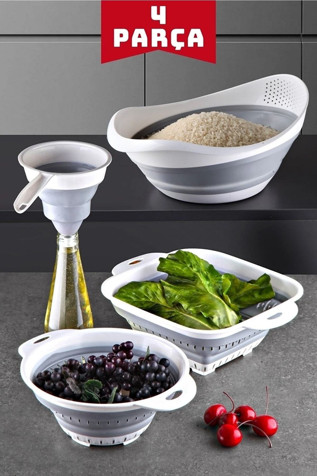 Folding strainer outlet