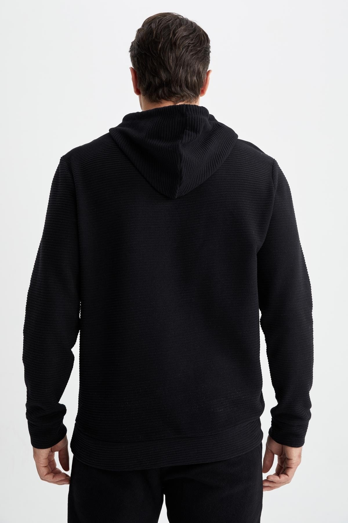 سویشرت مردانه مشکی دفاکتو | A1454AX22AU اورجینال - تصویر 6