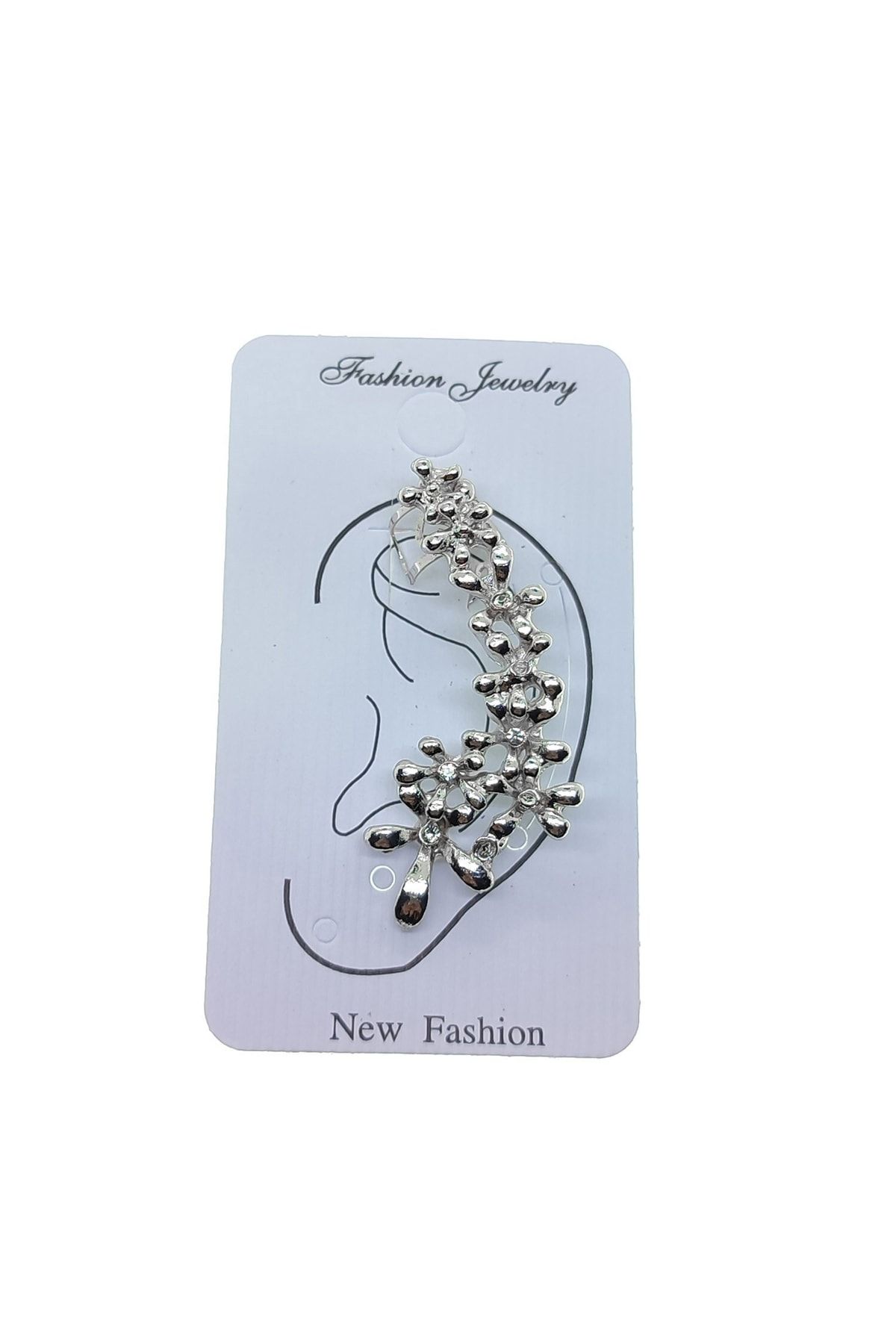 X Lady Accessories Silver Color Flower Model Stone Cartilage