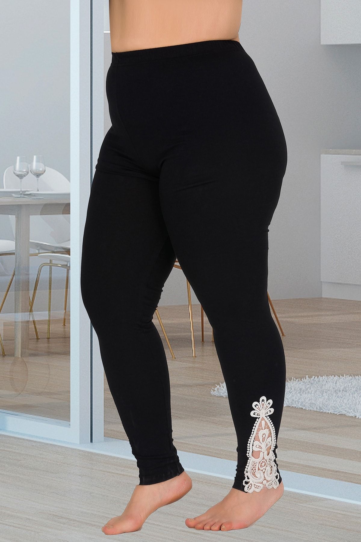 Jenny Daphne Plus Size Leggings - Black - Trendyol