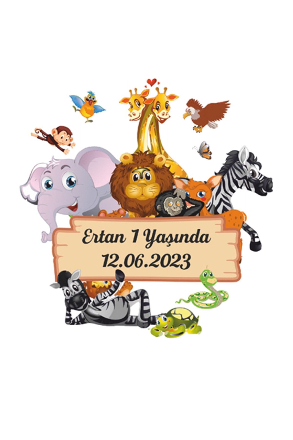 Orman Desenli Bebek Magnetleri Doğum Günü Bebek Mevlüt Magneti 100 Adet