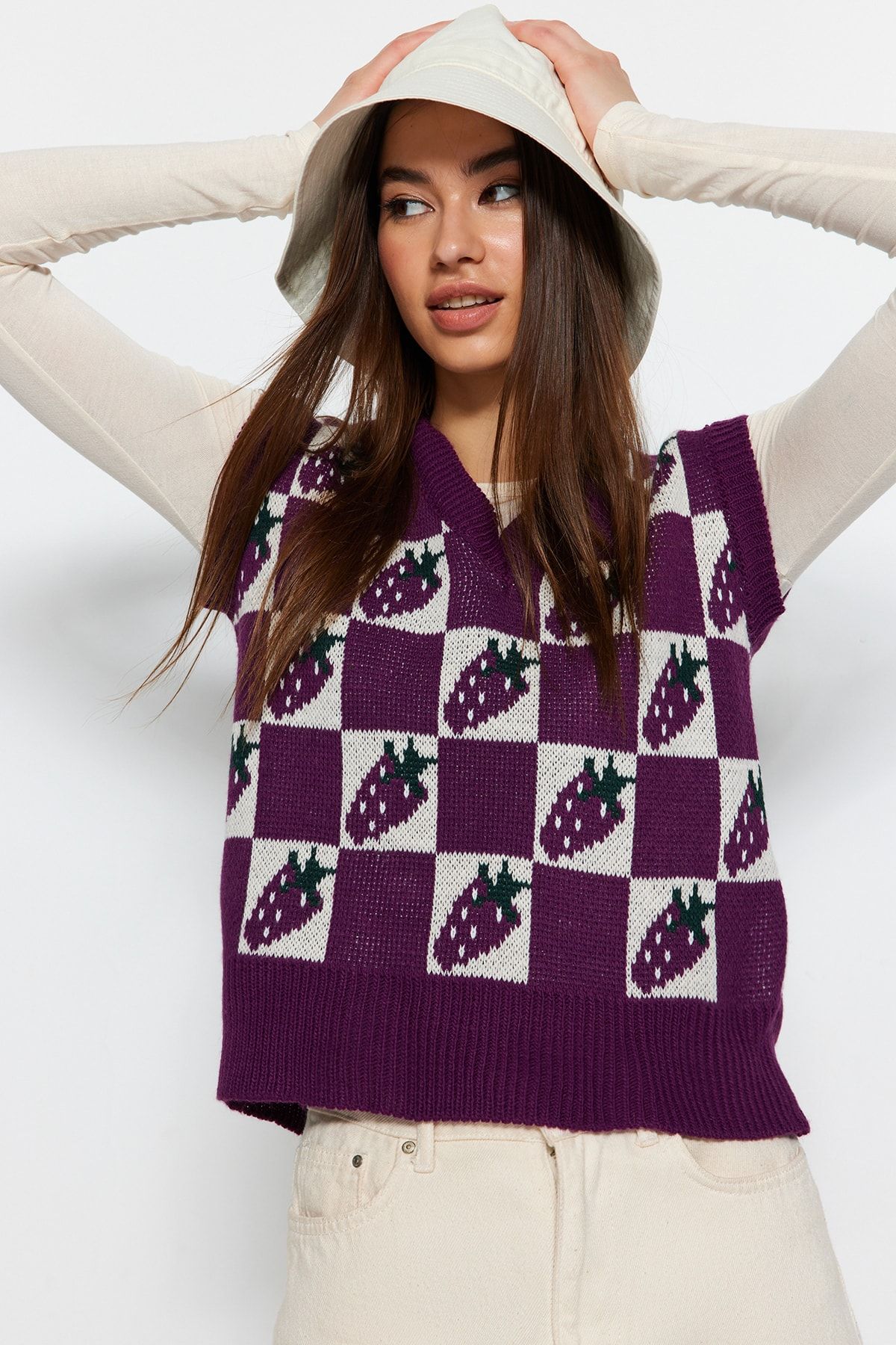 Purple argyle sweater vest sale
