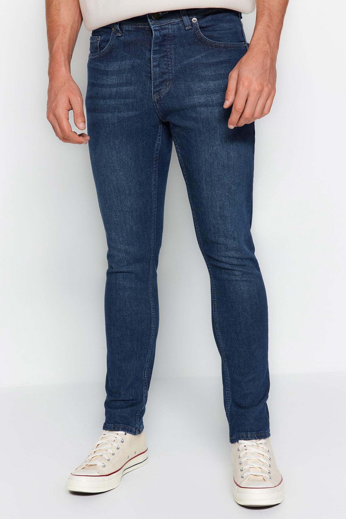 Trendyol Collection-TMNAW22JE0800 Modell Indigo Skinny Fit Jeans 3