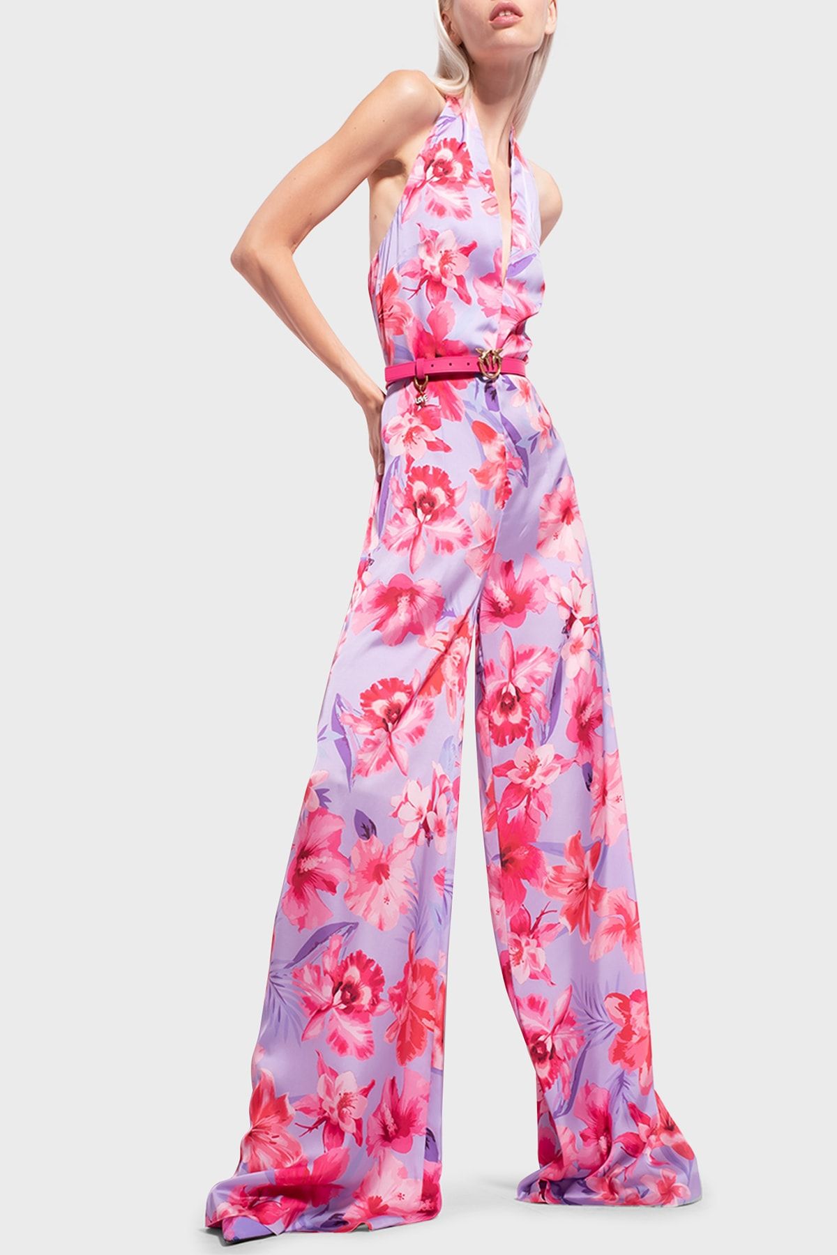 Halter neck floral sales jumpsuit