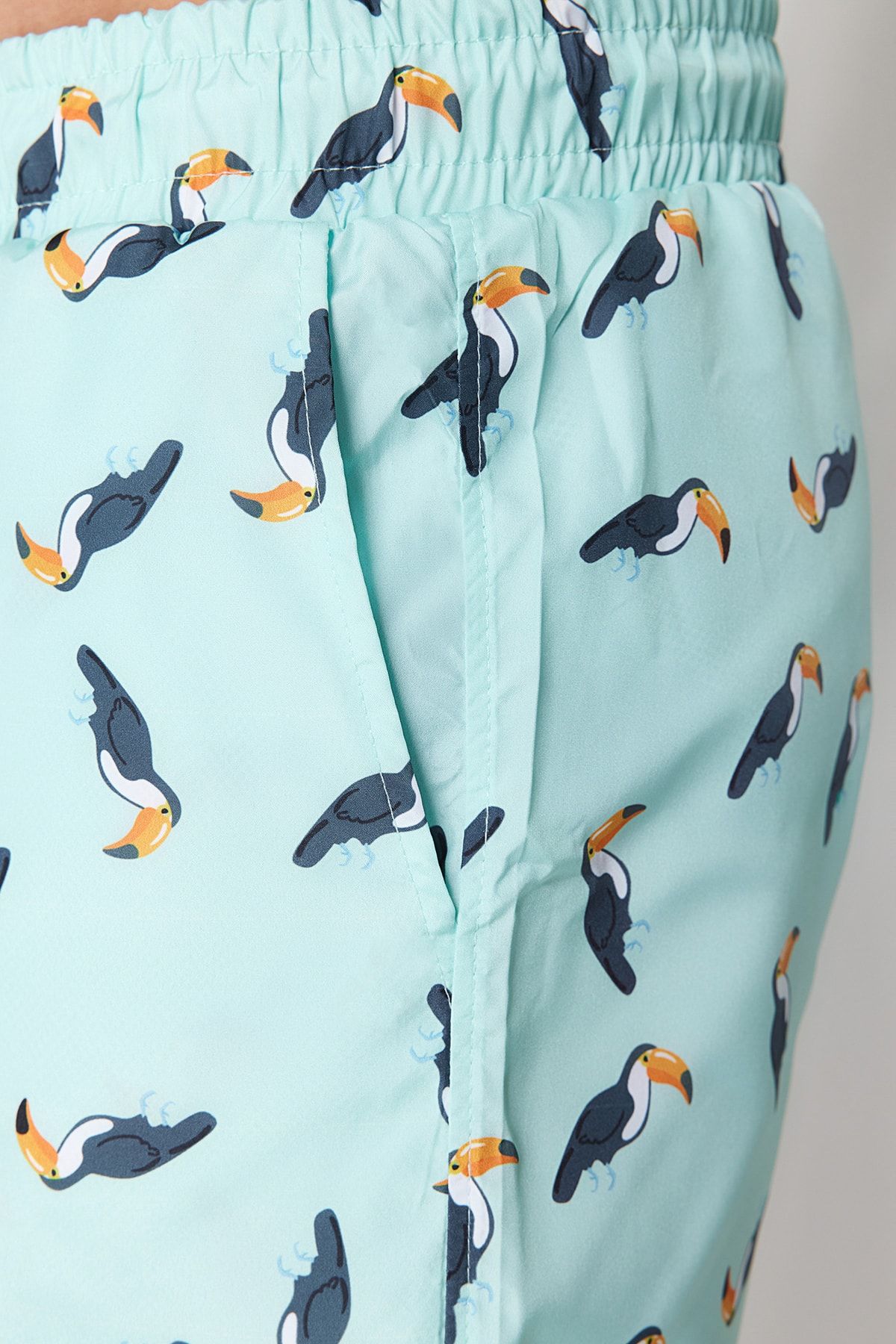 Trendyol Collection-Blaue bedruckte Badeshorts in Standardgröße - TMNSS20DS0014 6