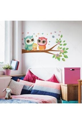 Baykuş Ailesi Çocuk Odası Duvar Sticker CS-253