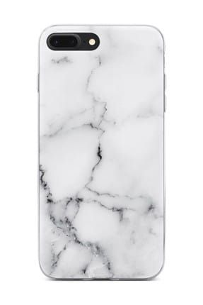 iPhone 7 Plus Kılıf Marble Mermer Desenli Beyaz 3021