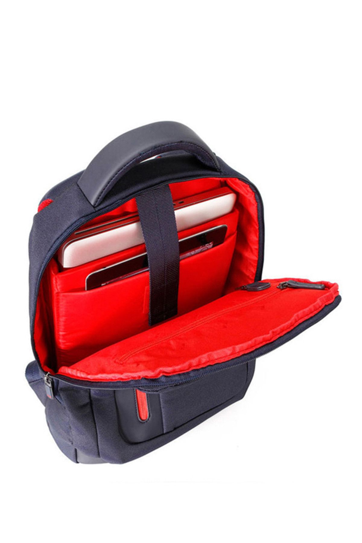 Nava-Dot-Com Backpack Navy Blue-Red Dc070Ra / 3