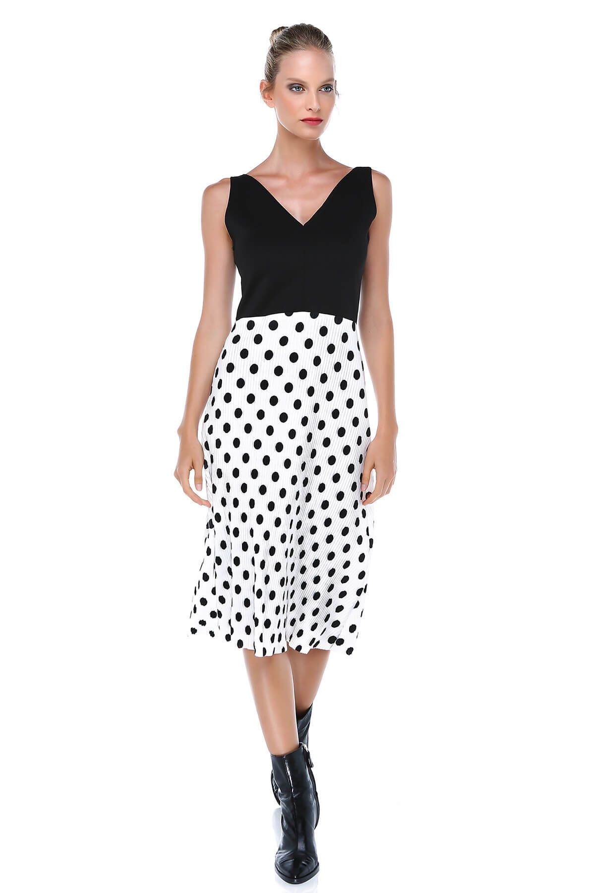 Quincey-Rochie de damă cu buline alb-negru EB2633 1