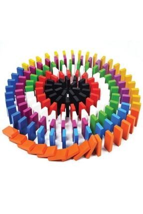 Circle Toys Ahşap Domino Taşları 100 Parça Renkli Eğitici Domino PRA-954894-3341