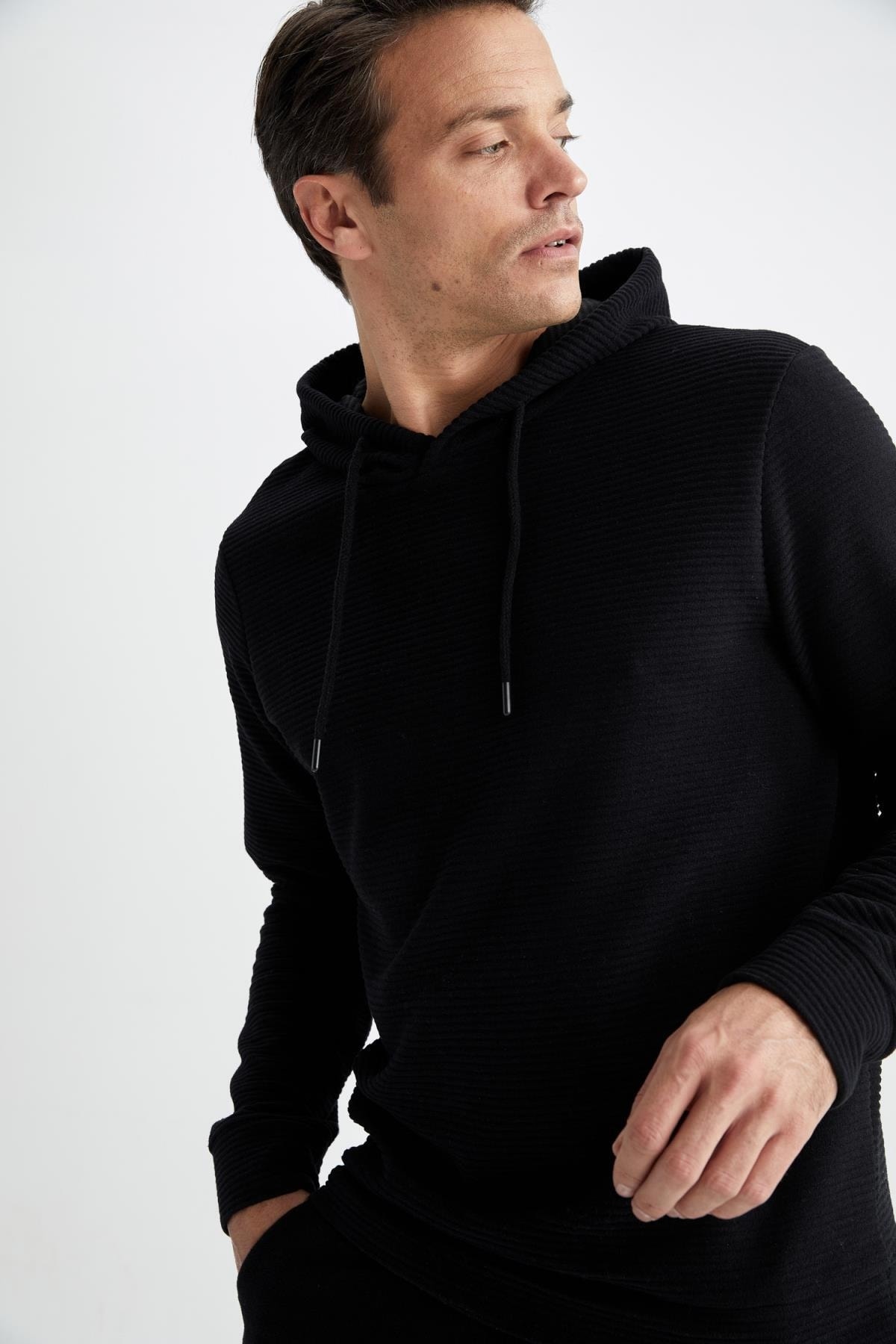 سویشرت مردانه مشکی دفاکتو | A1454AX22AU اورجینال - تصویر 4