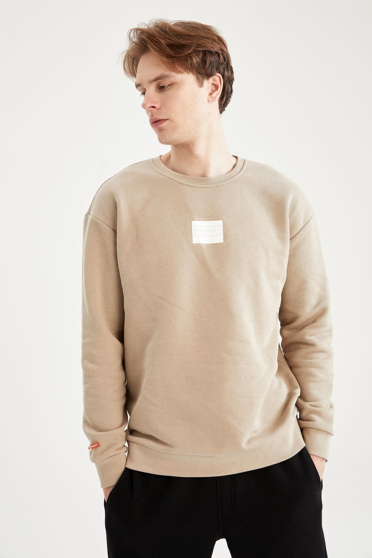 DeFacto Sweatshirt Beige Regular Fit Fast ausverkauft FV8423