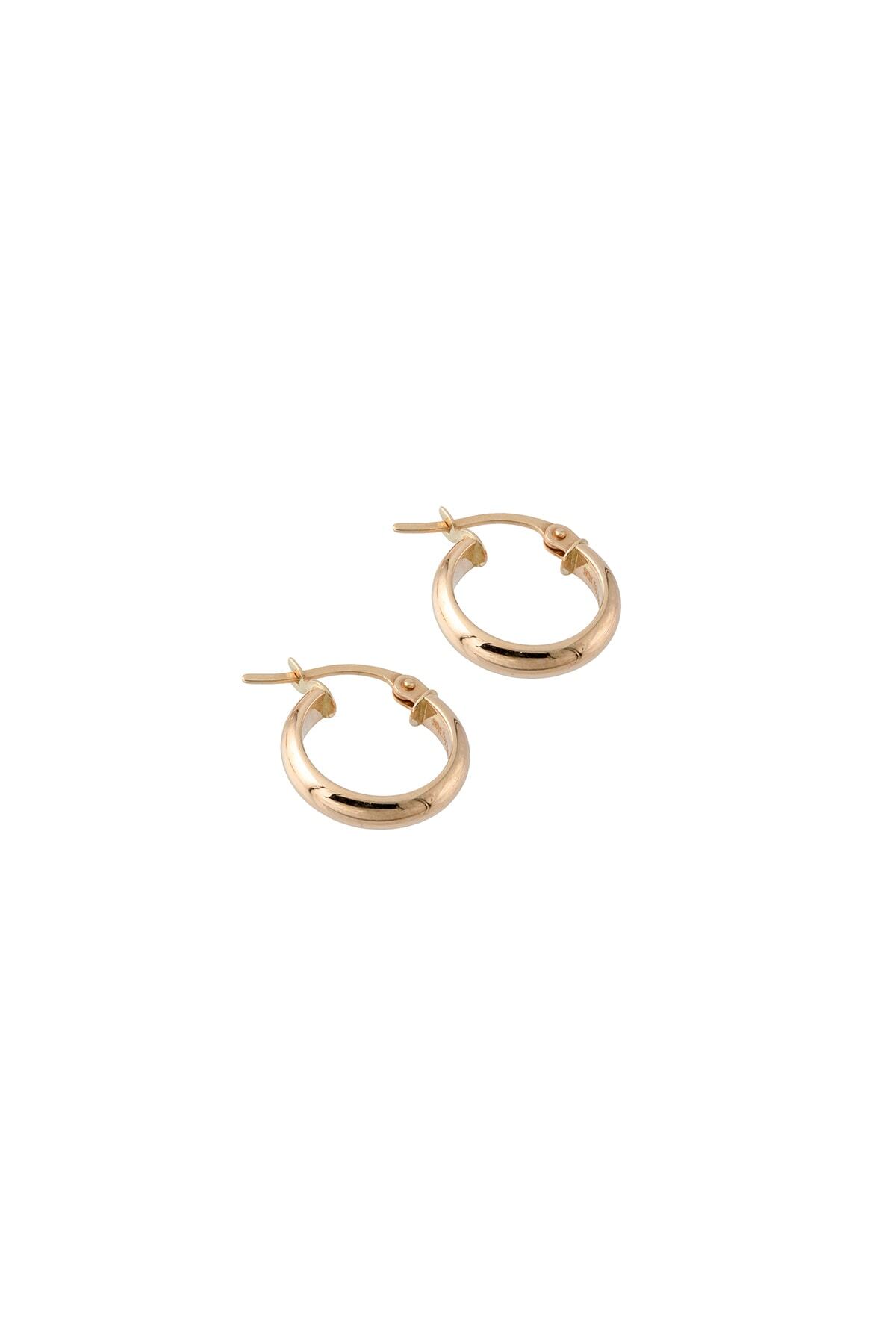 14 Ayar Altın Klasik Halka Küpe 13 Mm 3