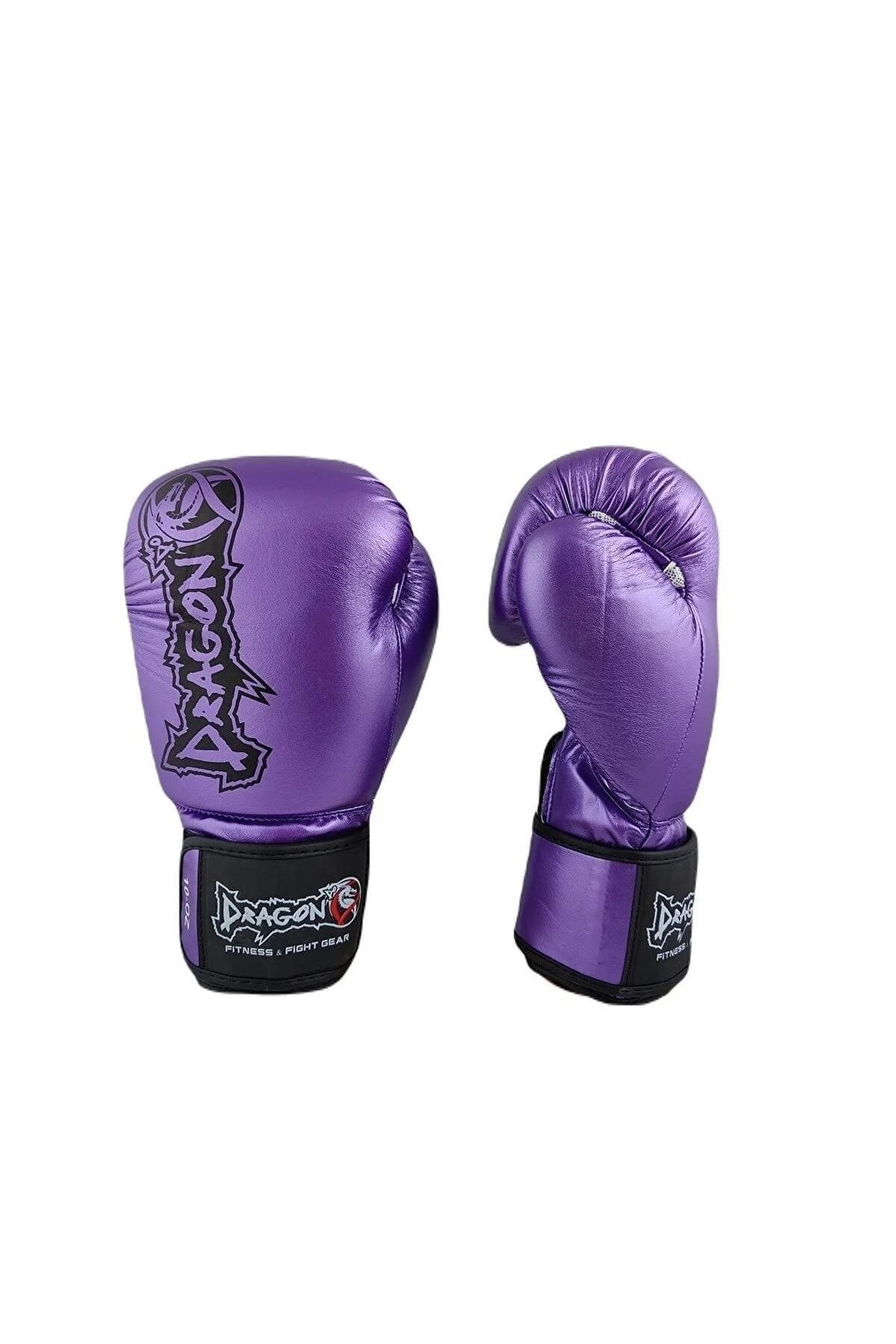 دستکش بوکس بنفش مردانه و زنانه Favela ، Muay Thai Boxing Glooves 10 اونس 3.5 متر باند الاستیک Dragondo