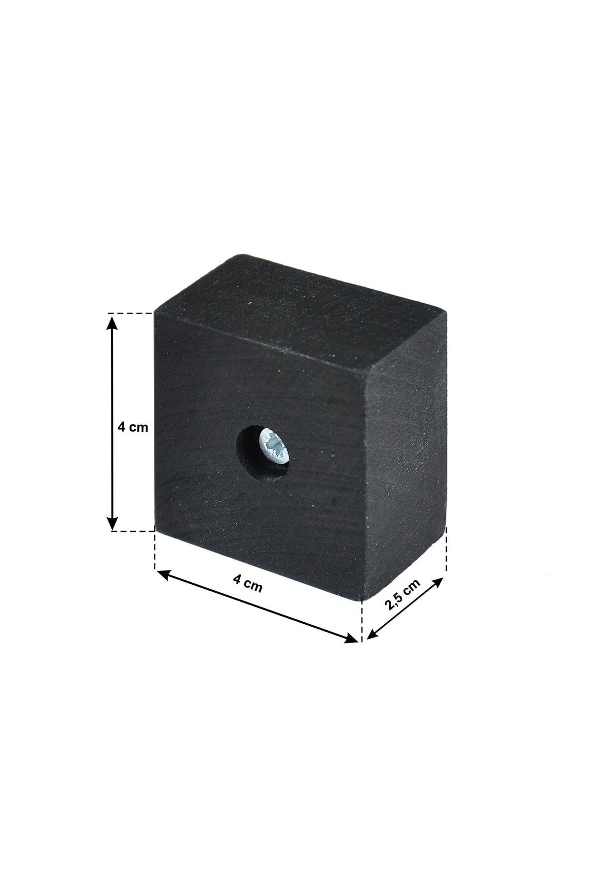 Masa Sandalye Mobilya Ünite Kanepe Koltuk Ahşap Ayak Yükseltici Boy 25 Mm En 4x4 Cm Siyah Renk