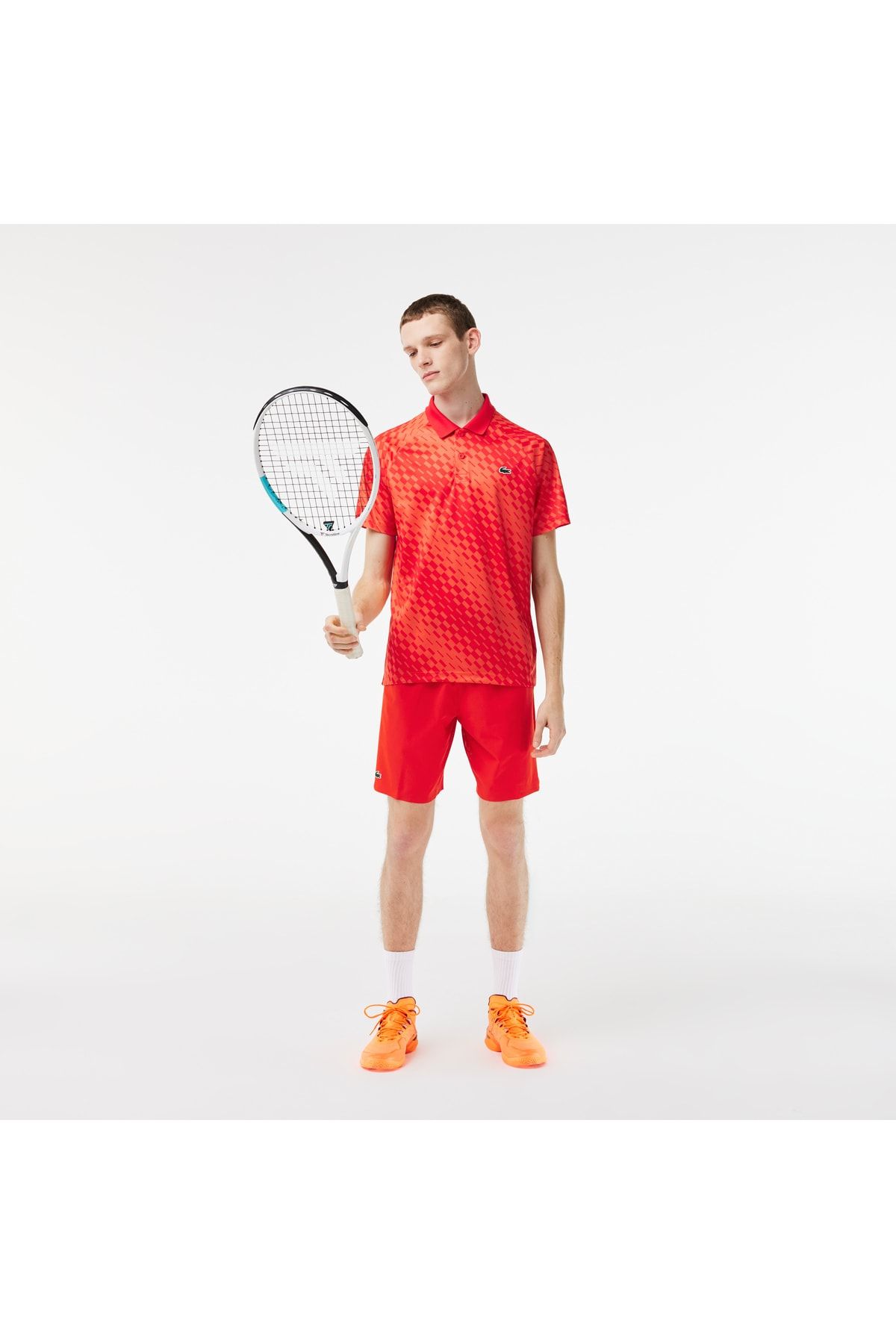 Lacoste Sport X Novak Djokovic مردانه منظم با طرح چوگان قرمز