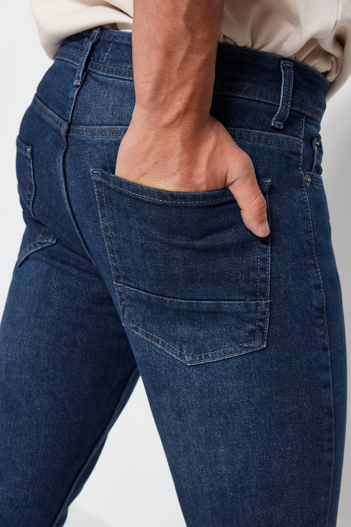 Trendyol Collection-TMNAW22JE0800 Modell Indigo Skinny Fit Jeans 7