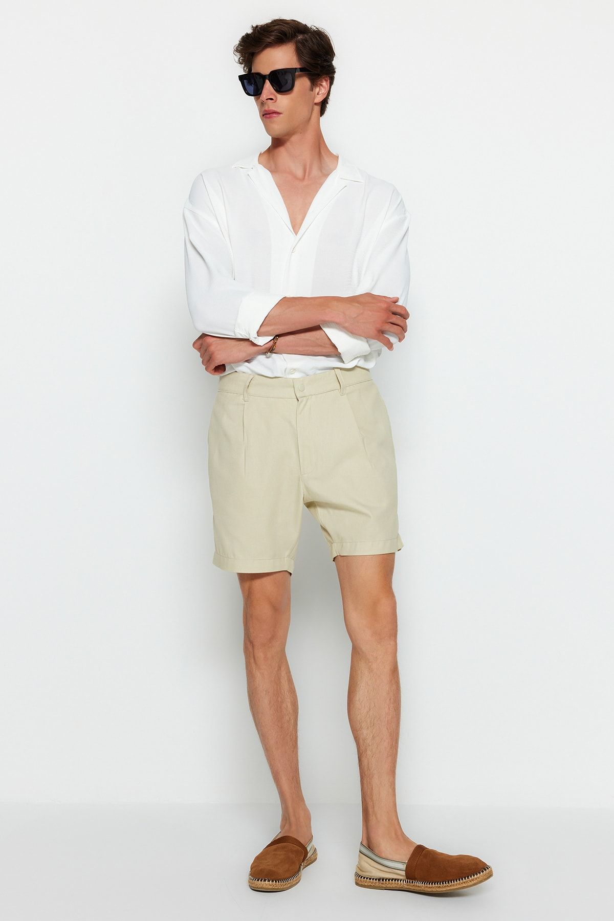 Trendyol Collection-Stone Regular Fit Canvas 100% bavlna šortky a bermudy TMNSS23SR00074 6