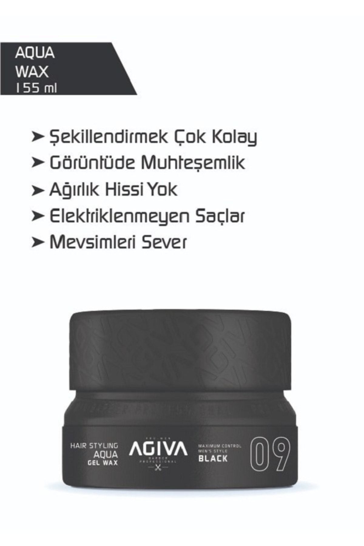 Hair Wax 155 Ml Orta Tutuş Sert Görünüm Etkili Saç Şekillendirirci Gel Wax09