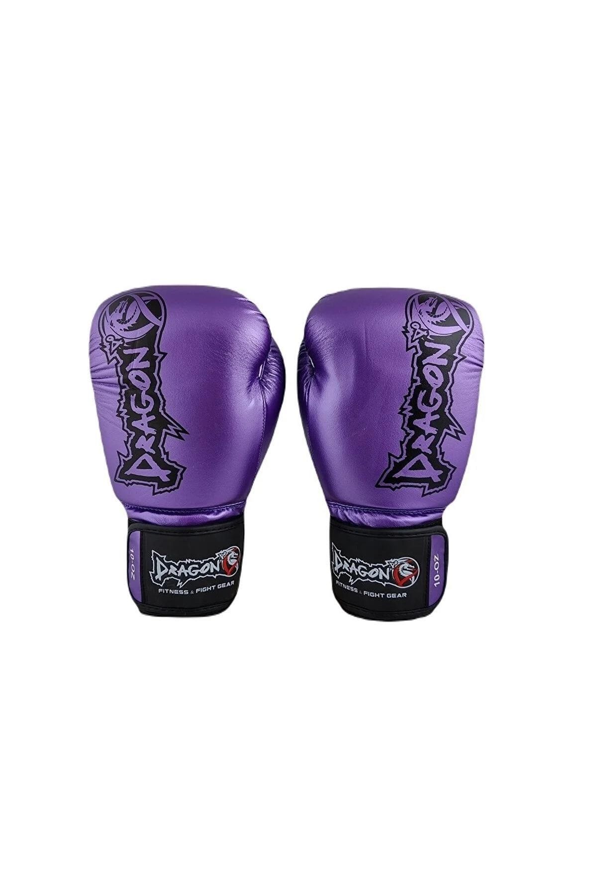دستکش بوکس بنفش مردانه و زنانه Favela ، Muay Thai Boxing Glooves 10 اونس 3.5 متر باند الاستیک Dragondo