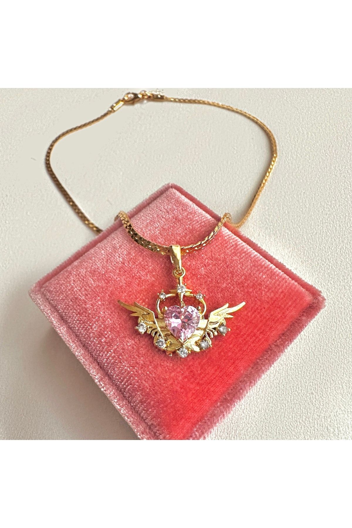 Okko Store Angel Wing Heart Necklace Trendyol