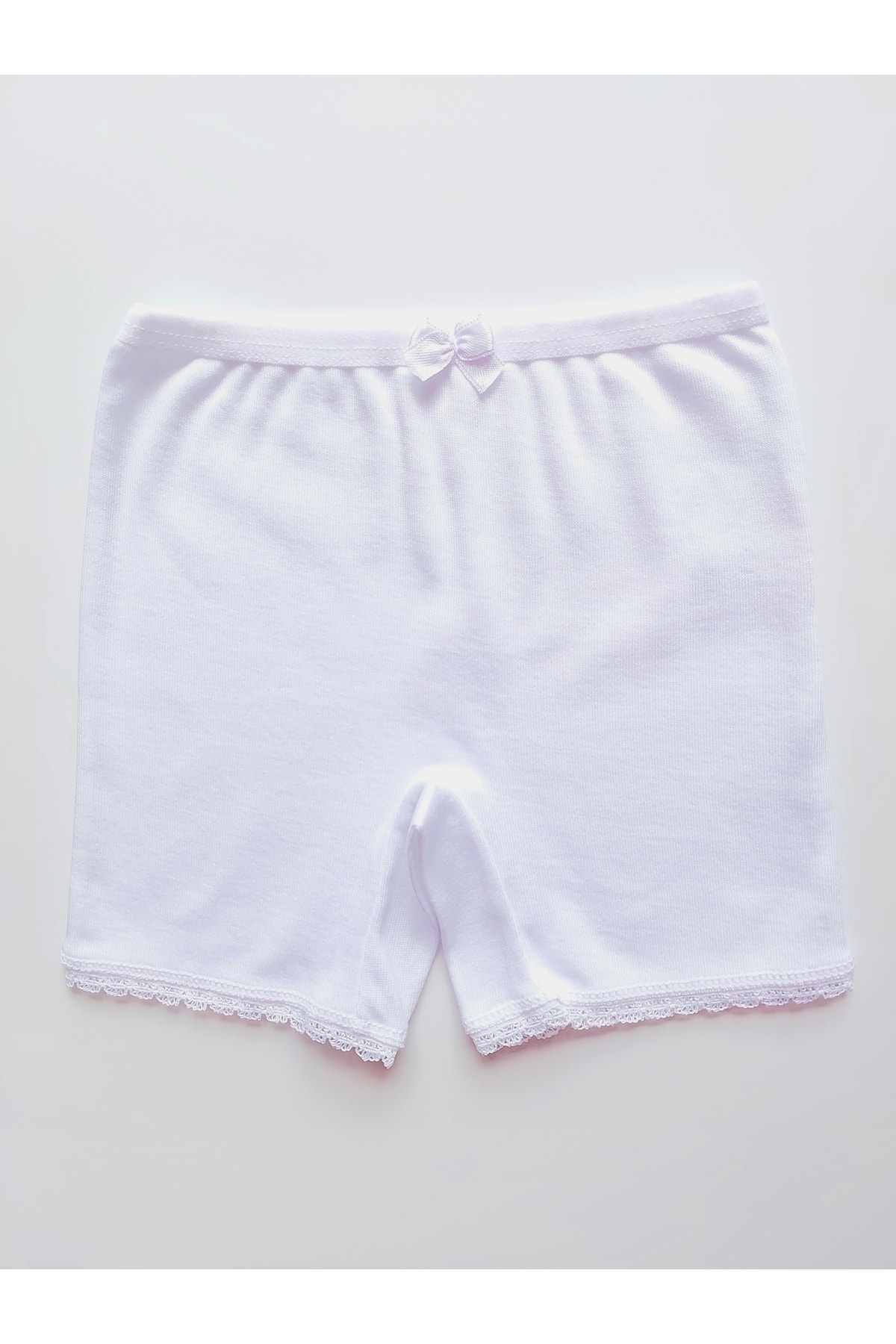 ÇebiKids Kız Çocuk %100 Pamuklu Ribana Beyaz Atlet-paçalı Külot/boxer Takım fotoğrafı 3 (önizleme)