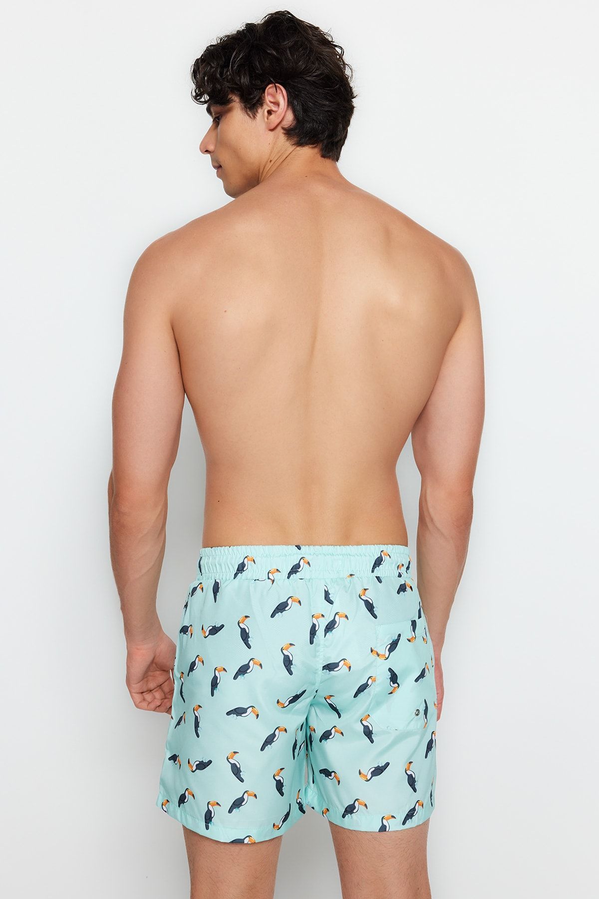 Trendyol Collection-Blaue bedruckte Badeshorts in Standardgröße - TMNSS20DS0014 7