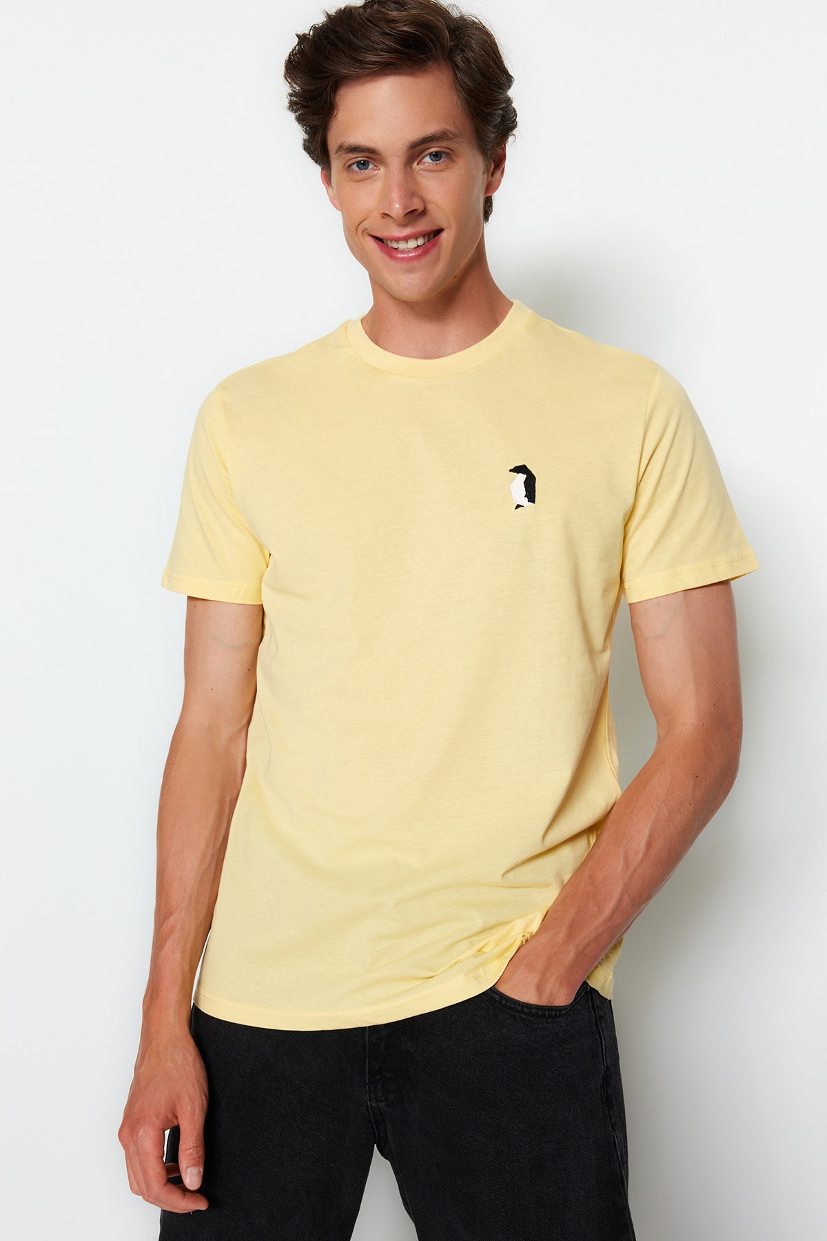 Trendyol Collection T-Shirt Gelb Regular Fit