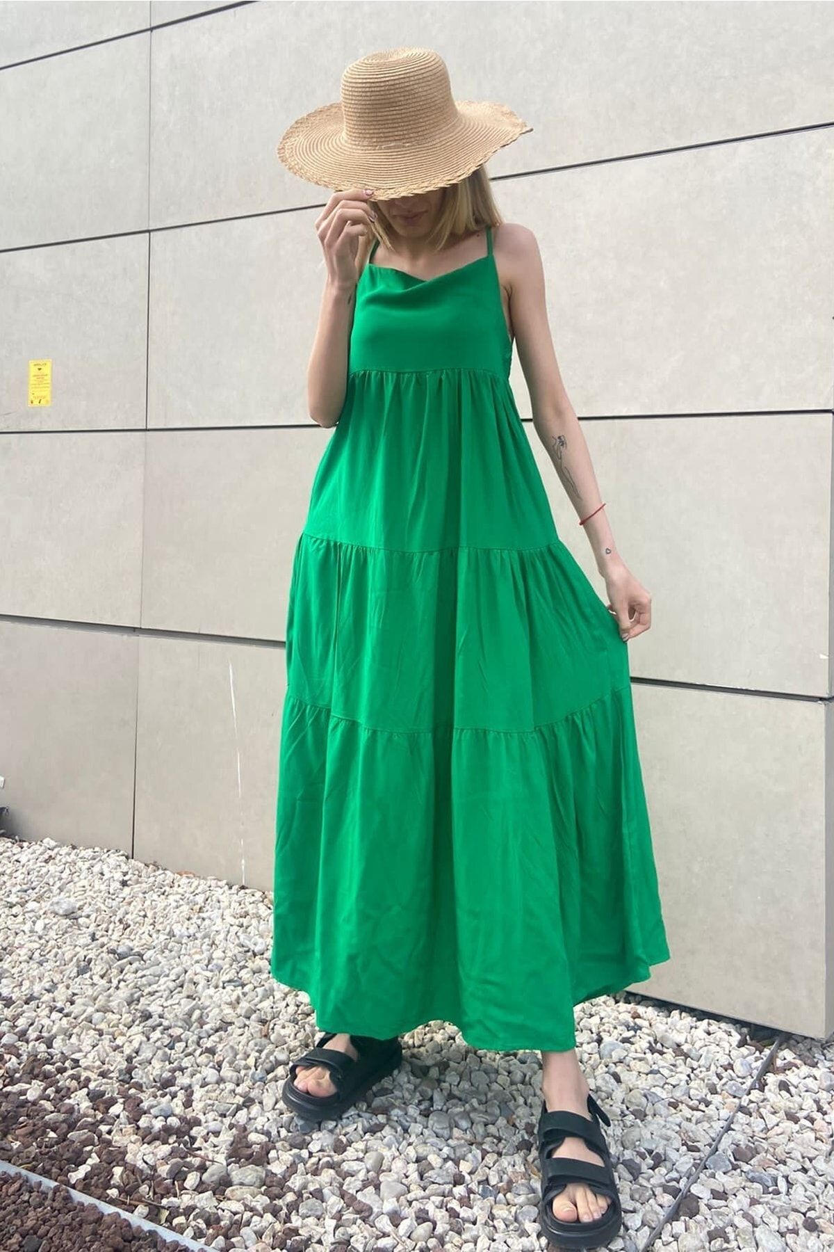 Madmext Kleid Grün A-Linie